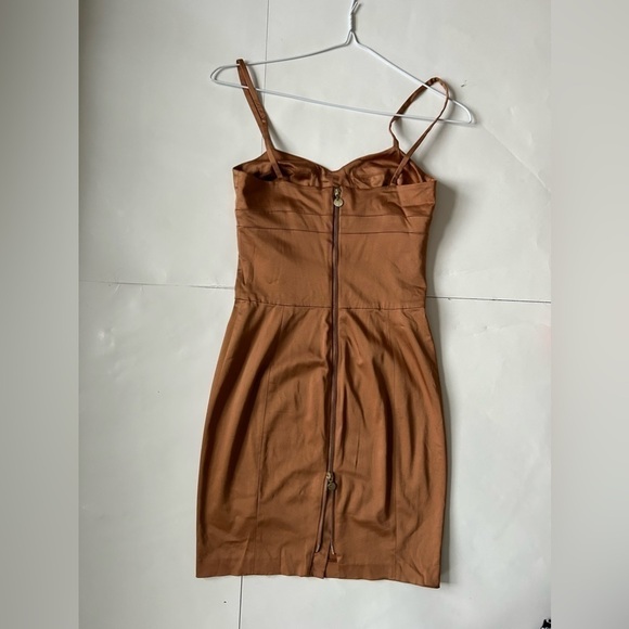 LIU Jo Milano brown mini dress size 40- M corset back zipper bustier - Picture 15 of 16